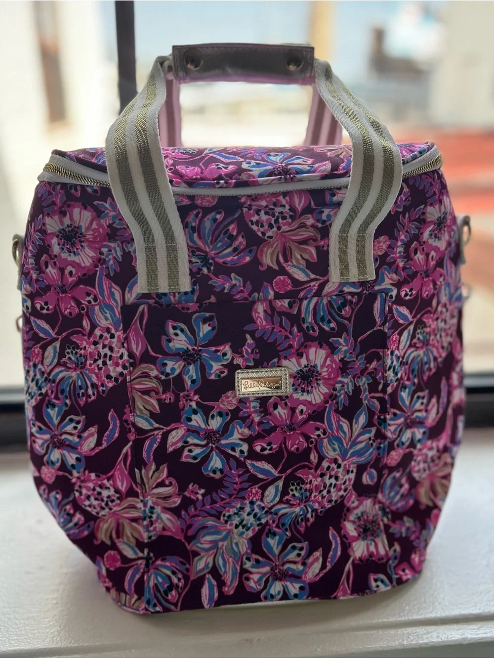 NWOT Lilly Pulitzer Tropical Floral Insulated Wine Tote/Cooler Bag